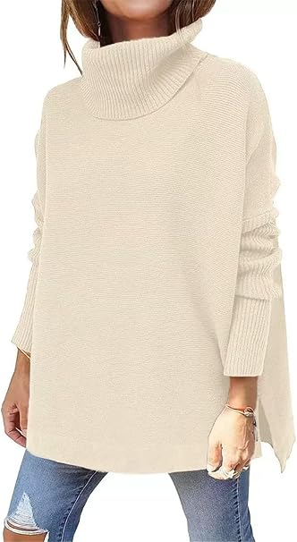 Oversized Split-Hem Knit Sweater
