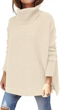 Oversized Split-Hem Knit Sweater